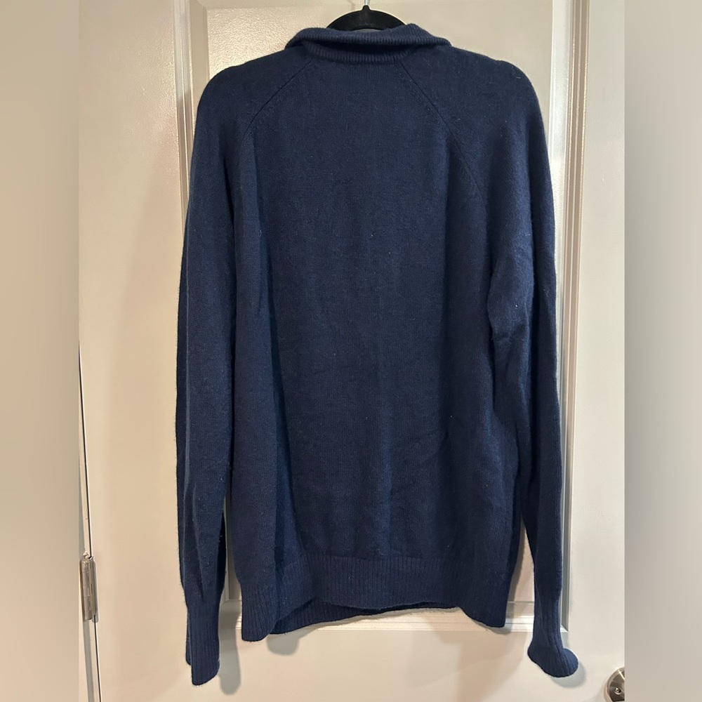 Sid Mashburn Navy Zip-Front Wool Sweater - Picture 6 of 6